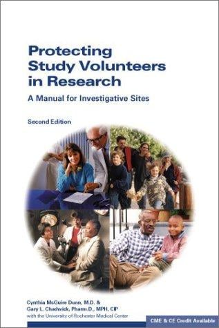 Protecting Study Volunteers in Research