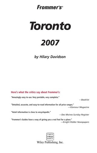 Frommer's Toronto 2007