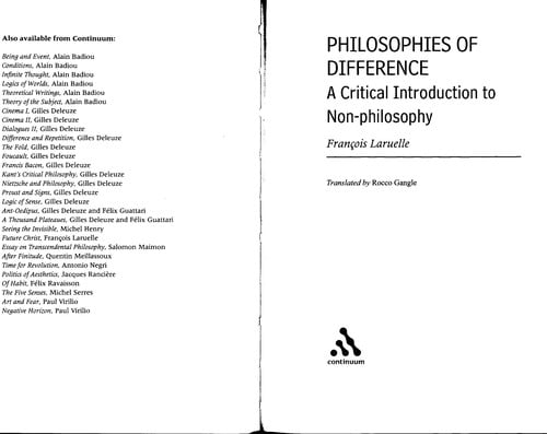 Philosophies of difference