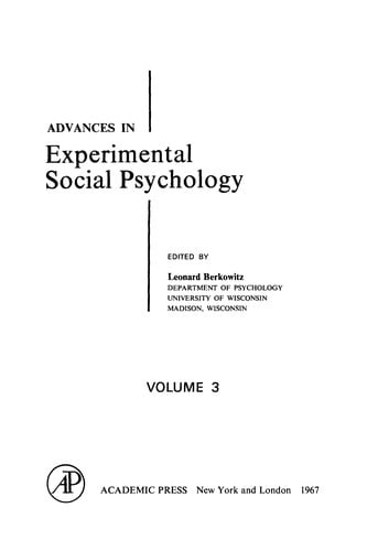Advances in Experimental Social Psychology, 3.