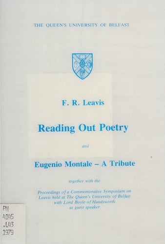 Reading out poetry and Eugenio Montale