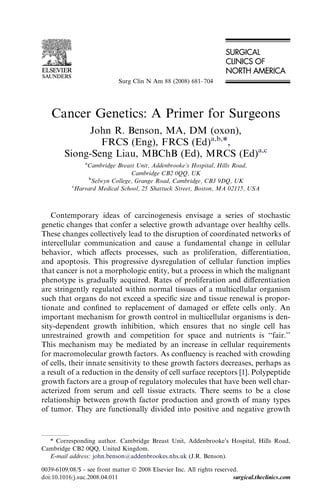 Hereditary cancer syndromes