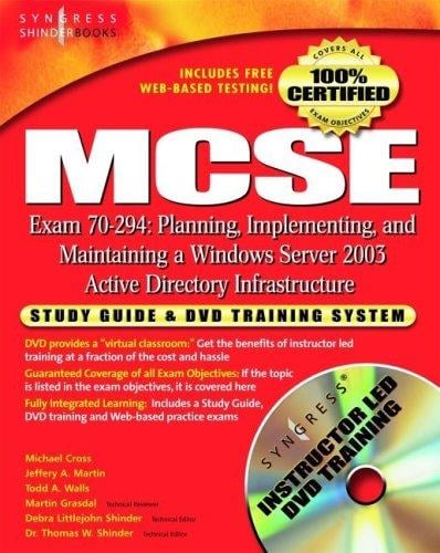 MCSA/MCSE exam 70-294 study guide and DVD training system