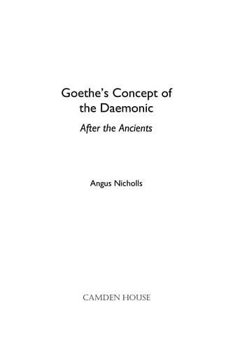 Goethe's concept of the daemonic