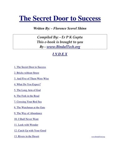 The secret door to success