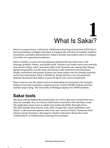 Sakai courseware management