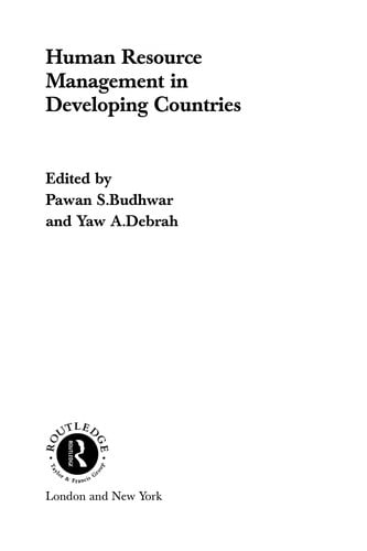 Human resource management in developing countries