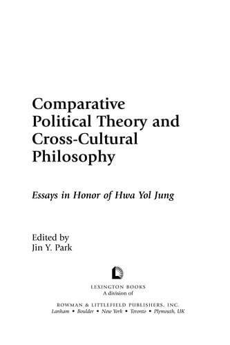 Comparative political theory and cross-cultural philosophy