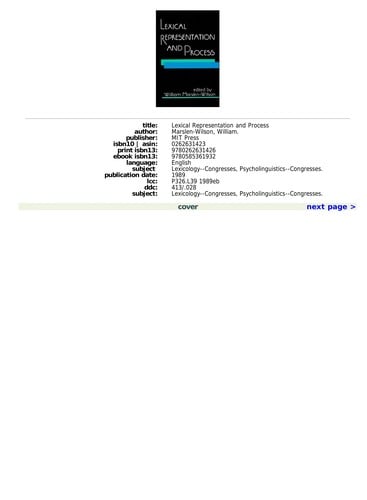 Lexical representation and process