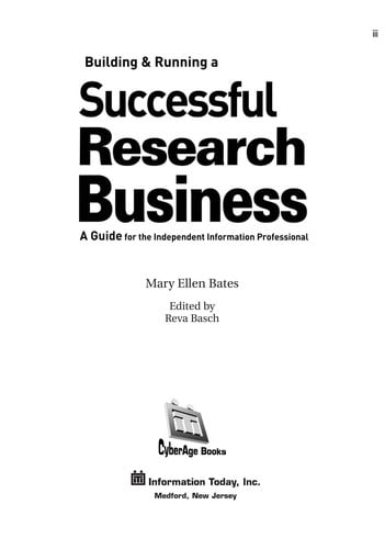 Building and running a successful research business