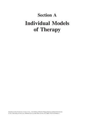 Handbook of psychotherapy in cancer care
