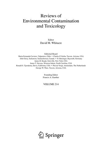 Reviews of Environmental Contamination and Toxicology