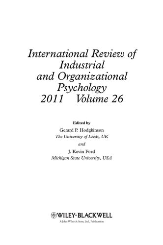 International review of industrial and organizational psychology