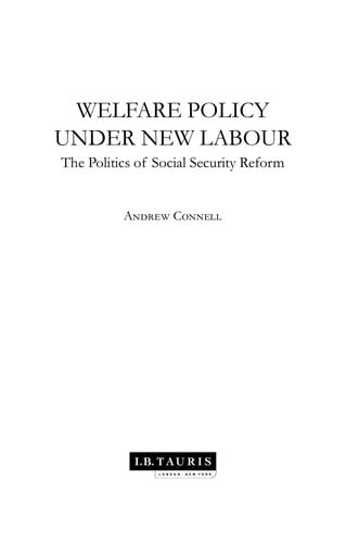 Welfare policy under New Labour
