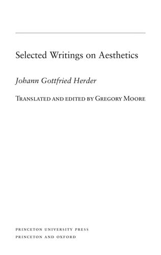Selected writings on aesthetics