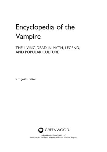 Encyclopedia of the vampire