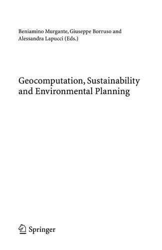 Geocomputation, Sustainability and Environmental Planning