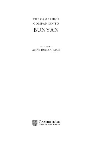 The Cambridge companion to Bunyan