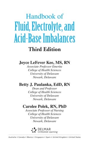 Handbook of fluid, electrolyte, and acid-base imbalances