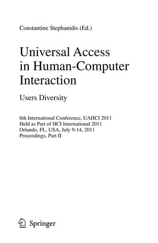 Universal Access in Human-Computer Interaction. Users Diversity