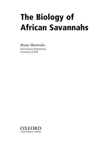 BIOLOGY OF AFRICAN SAVANNAHS