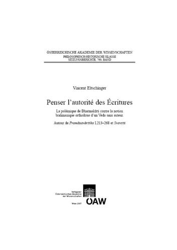 Penser l'autorité des Écritures