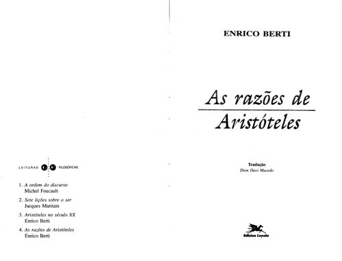 As razo es de Aristo teles