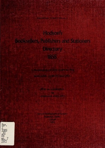 Hodson's booksellers, publishers and stationers directory 1855