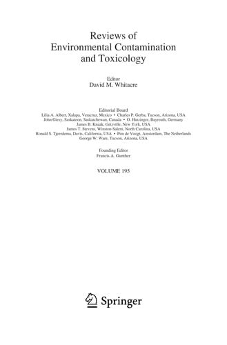Reviews of Environmental Contamination and Toxicology