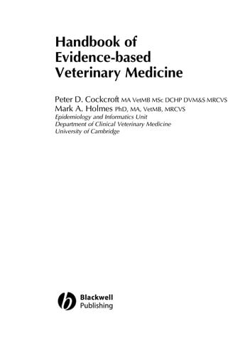 Handbook of evidence-based veterinary medicine
