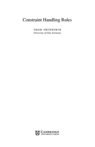 Constraint handling rules