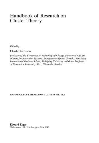 Handbook of research on cluster theory