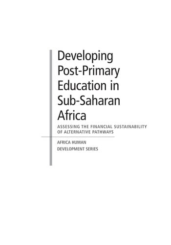 Developing post-primary education in Sub-Saharan Africa