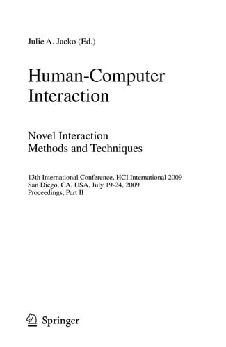 Human-Computer Interaction. Novel Interaction Methods and Techniques