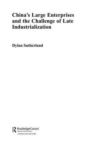 CHINA'S LARGE ENTERPRISES AND THE CHALLENGE OF LATE INDUSTRIALIZATION