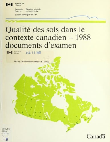 Qualité des sols dans le contexte canadien