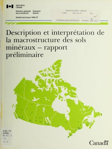 Description et interprétation de la macrostructure des sols minéraux