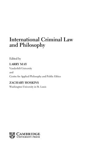 International criminal law and philosophy