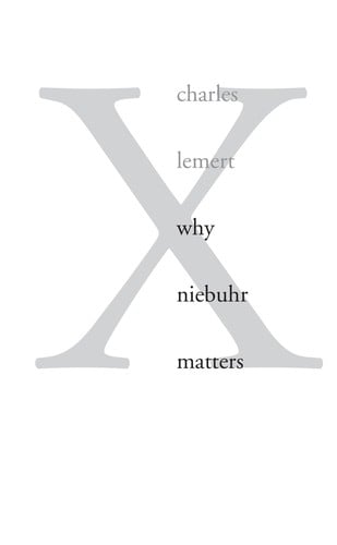 Why Niebuhr matters