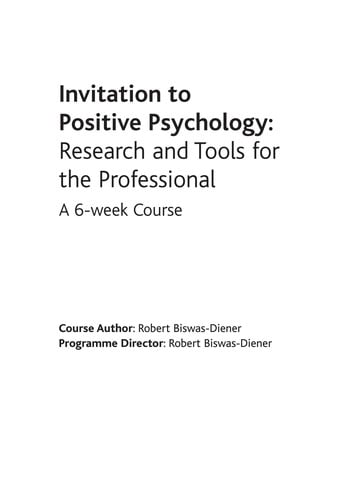 Invitation to positive psychology coaching