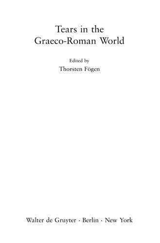 Tears in the Graeco-Roman world