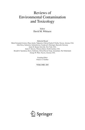 Reviews of Environmental Contamination and Toxicology 205