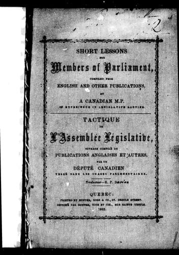 Short lessons for Members of Parliament