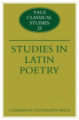 Studies in Latin poetry