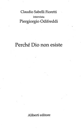 Perché Dio non esiste