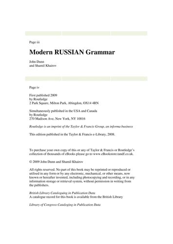 Modern Russian Grammar