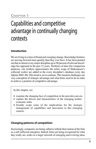 Capabilities for strategic advantage ; Leading through technological innovation