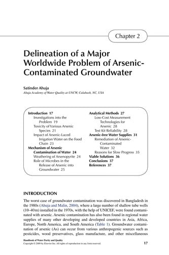 Handbook of water quality and purity