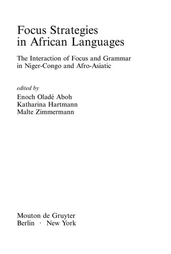 Focus strategies in African languages