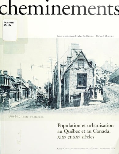 Population et urbanisation au Que bec et au Canada, XIXe et XXe sie  cles